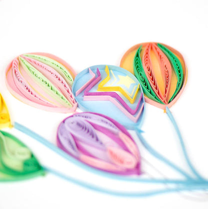 Quilling Card - Colorful Balloon Bunch