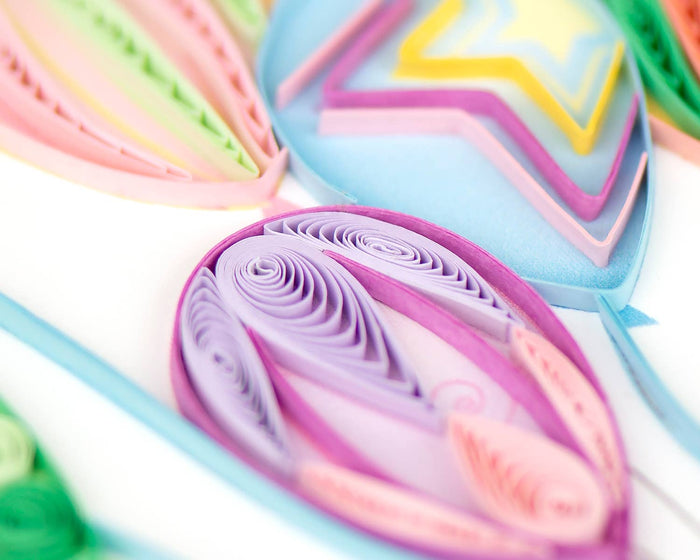 Quilling Card - Colorful Balloon Bunch