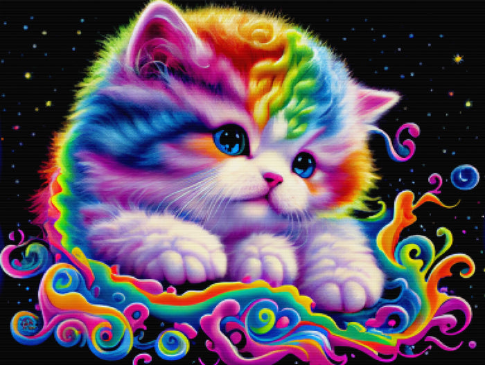 Rainbow Kitten In The Clouds
