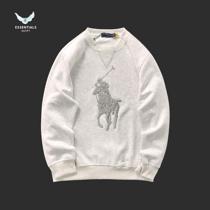 Ralph Lauren Big Pony Sweatshirt – White & Navy - ESSENTIALS EGYPT