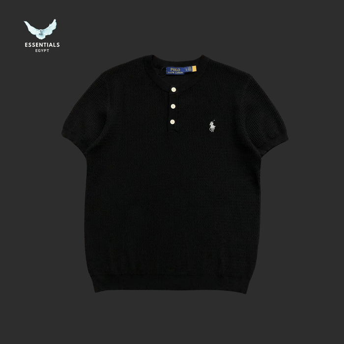 Ralph Lauren Button T-Shirt – Knit Texture Edition - ESSENTIALS EGYPT