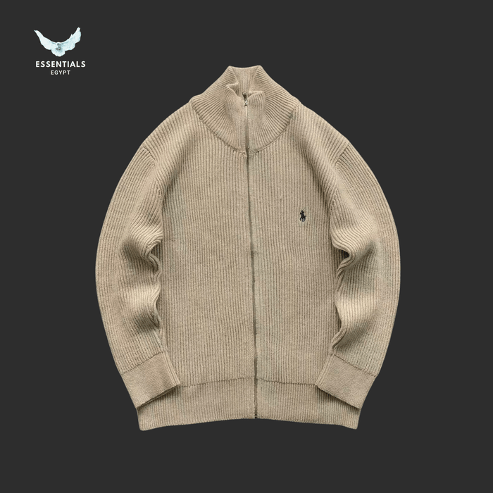 Ralph Lauren Cable Knit Sweatshirt – Cream & Grey - ESSENTIALS EGYPT