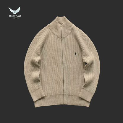 Ralph Lauren Cable Knit Sweatshirt – Cream & Grey - ESSENTIALS EGYPT