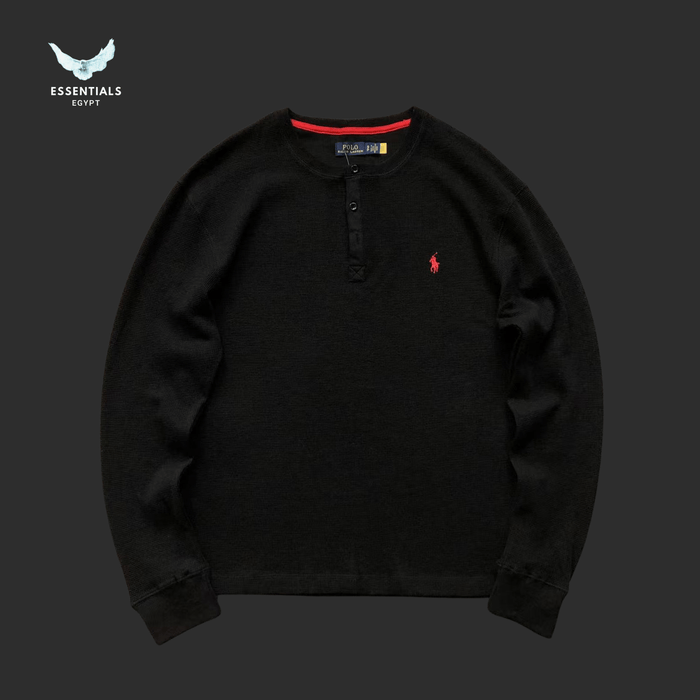 Ralph Lauren Henley Long Sleeve – Three - Button Cotton - ESSENTIALS EGYPT