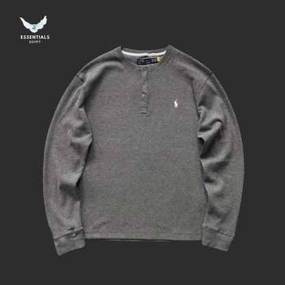 Ralph Lauren Henley Long Sleeve – Three - Button Cotton - ESSENTIALS EGYPT