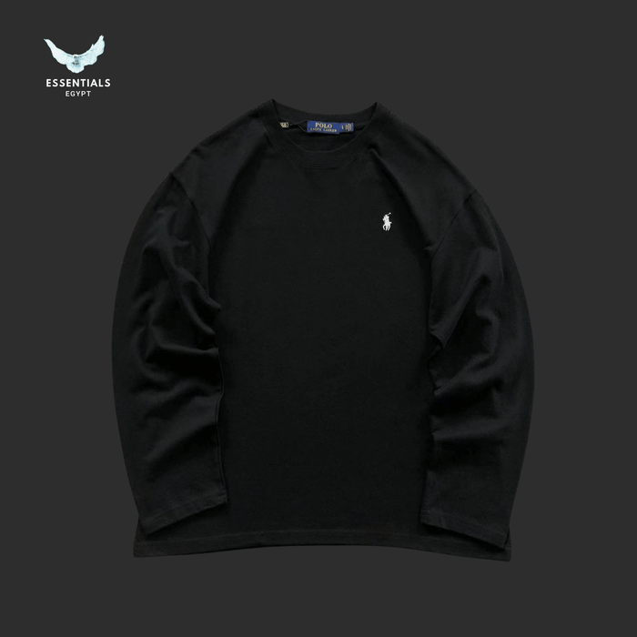 Ralph Lauren Long Sleeve Tee – Classic Black & White - ESSENTIALS EGYPT