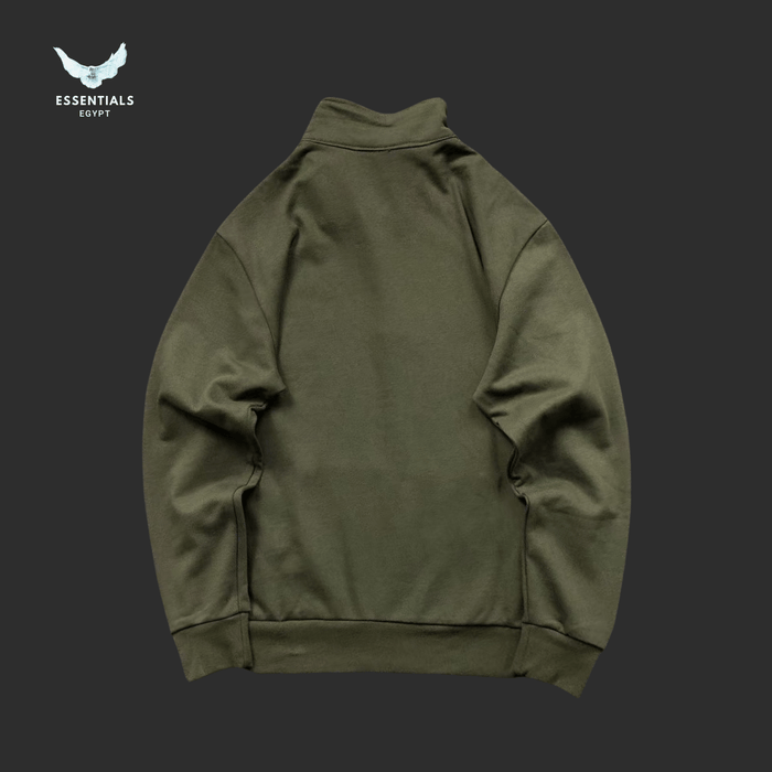 Ralph Lauren Polo Collar Sweatshirt – Olive & Beige - ESSENTIALS EGYPT