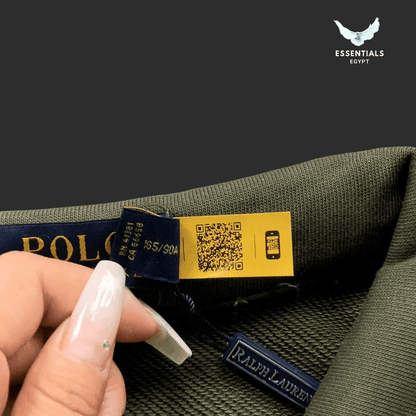 Ralph Lauren Polo Collar Sweatshirt – Olive & Beige - ESSENTIALS EGYPT