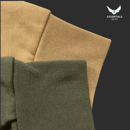 Ralph Lauren Polo Collar Sweatshirt – Olive & Beige - ESSENTIALS EGYPT