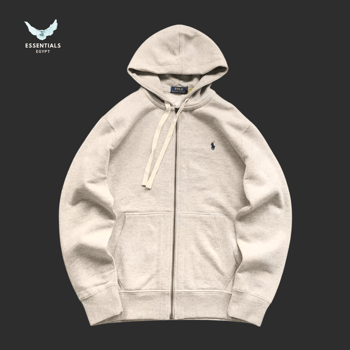 Ralph Lauren Zip Hoodie – Grey & Black - ESSENTIALS EGYPT