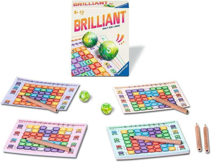 ravensburger Brilliant colorful game set with dice.