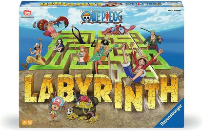 ravensburger One Piece Labyrinth board game box with characters and 'Labyrinth' text on a blue background