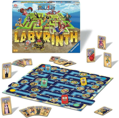 ravensburger Board game set with 'One Piece' theme, including board, cards, and characters from the series.