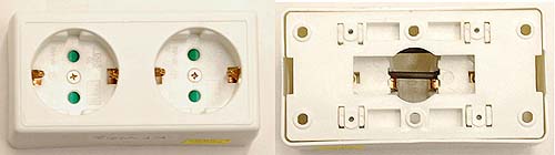 Receptacle EWI02SU European "SCHUKO" duplex receptacle 220V/250V