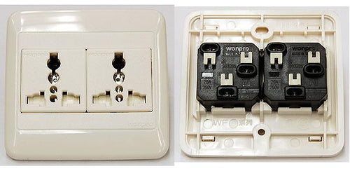 Receptacle UniWF6N2R4S DBL universal receptacle FOR 250V
