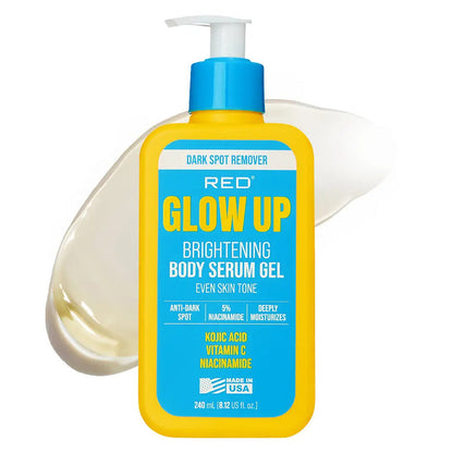 Red Glow Up Dark Spot Remover Brightening Body Serum Gel 8.12oz/ 240ml