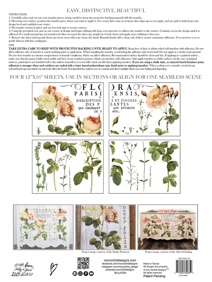 RETIRED Flora Parisiensis IOD Transfer 12×16
