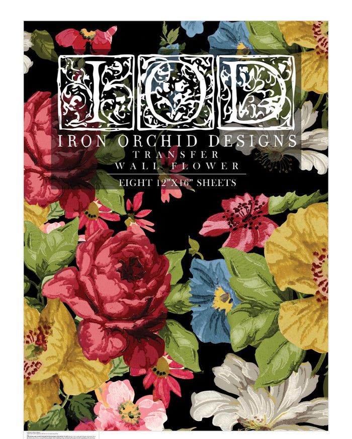 RETIRED Wall Flower Decor IOD Transfer 12×16