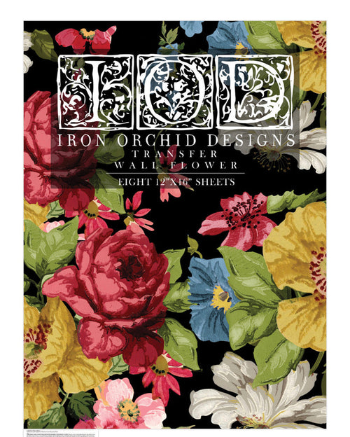 RETIRED Wall Flower Decor IOD Transfer 12×16
