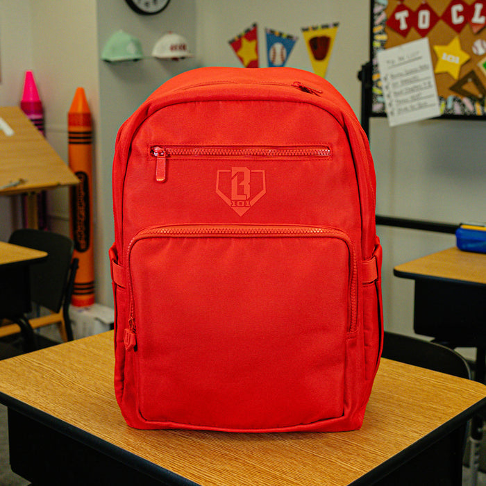 Red Rotation backpack — back view