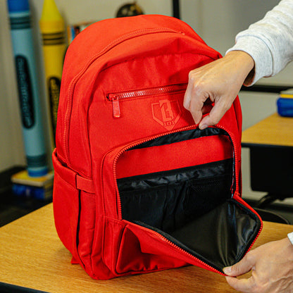 Red Rotation backpack — back view