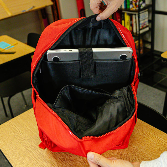 Red Rotation backpack — back view