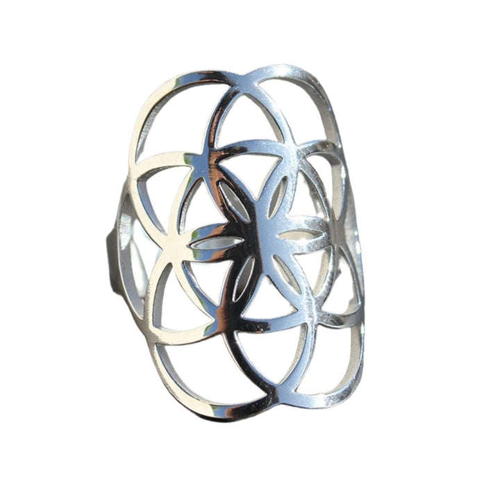 Sacred Geo Ring - Seed of Life Silver