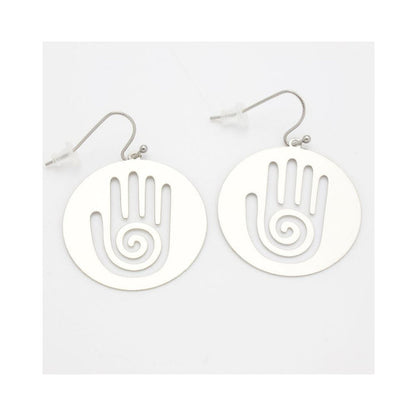 Sacred Geo Shamans Hand Earrings (Silver and Gold)