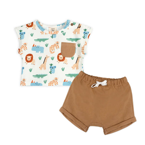 Safari Baby Tee & Shorts Set (Organic Jersey)