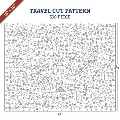 Classic Wooden Puzzles / 510pc - 16"x20" / Travel
