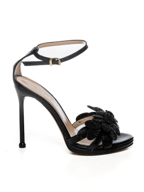 ALBANO Sandalo strass nero 5611 SNAKE-NERO
