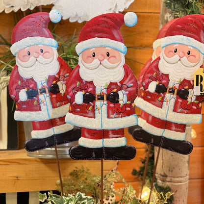 Santa & Lights Yard Stake