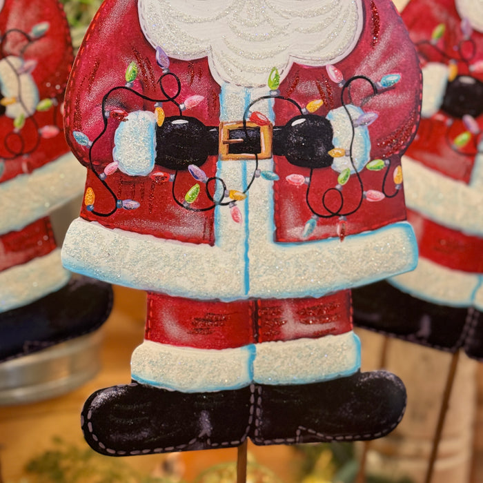 Santa & Lights Yard Stake