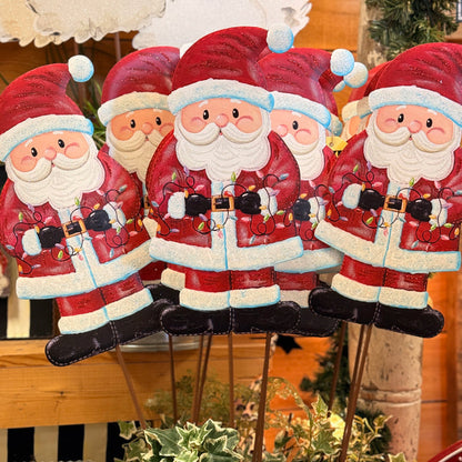 Santa & Lights Yard Stake
