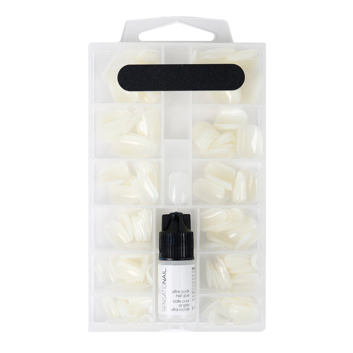 Sensationail Full Cover Nail 200 Nails Short Length Square - ikatehouse