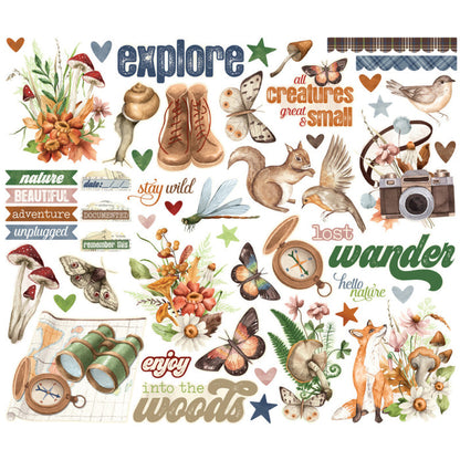 Simple Stories - Bits & Pieces - Simple Vintage Woodlands. 52 Die Cut Cardstock Pieces. Available at Embellish Away located in Bowmanville Ontario Canada.