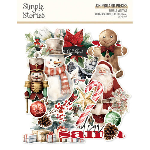 Simple Stories - Chipboard Pieces - Simple Vintage Old-Fashioned Christmas. Available at Embellish Away located in Bowmanville Ontario Canada.