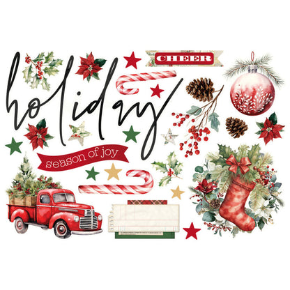 Simple Stories Simple Pages Page Pieces - Simple Vintage Old-Fashioned Christmas. 26 Die Cut Pieces. Available at Embellish Away in Bowmanville Ontario Canada.
