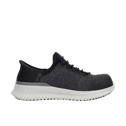 Skechers Men's Slip Ins Tilido - Troxin ESD Comp Toe Work Shoe Work Shoes Skechers Black/Gray 10 M