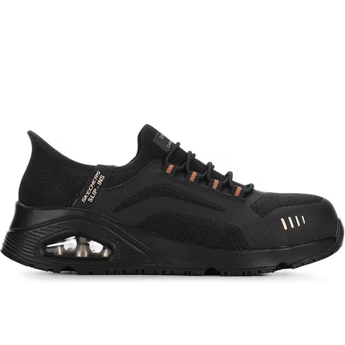 Skechers Women's UNO Alaini ESD Comp Toe Work Shoe Work Shoes Skechers Black/Rose Gold 10 M