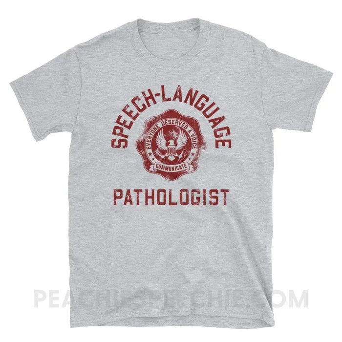 SLP University Classic Tee - Crimson/Sport Grey / S - T-Shirts & Tops peachiespeechie.com