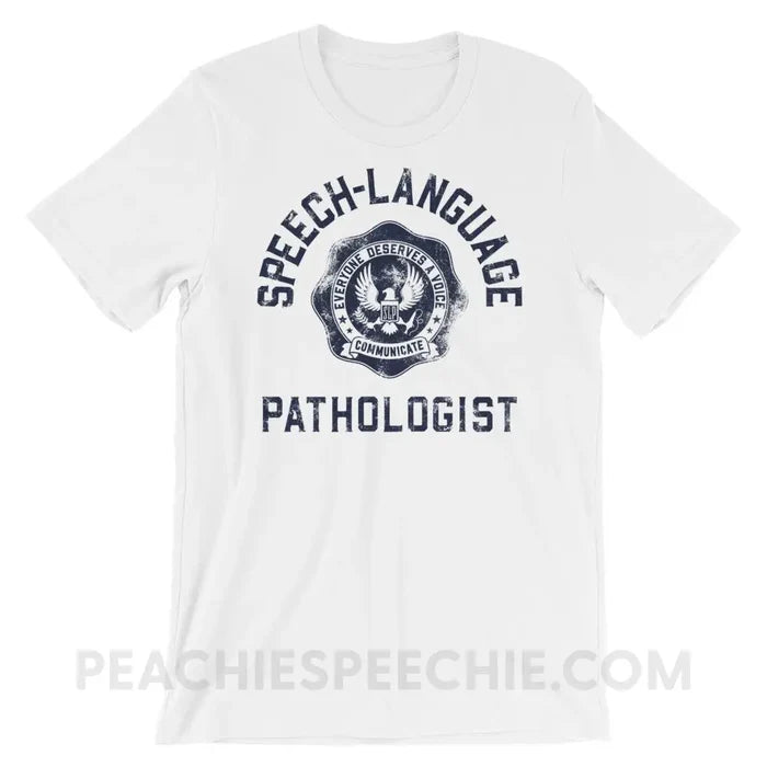 SLP University Premium Soft Tee - Navy/White / XS - T-Shirts & Tops peachiespeechie.com