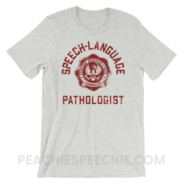 SLP University Premium Soft Tee - Crimson/Ash / S - T-Shirts & Tops peachiespeechie.com
