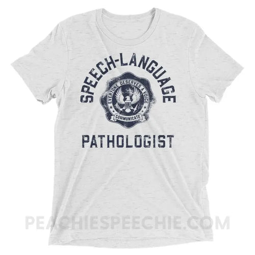 SLP University Tri-Blend Tee - Navy/White Fleck Triblend / XS - T-Shirts & Tops peachiespeechie.com