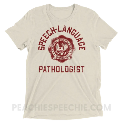SLP University Tri-Blend Tee - Crimson/Oatmeal Triblend / XS - T-Shirts & Tops peachiespeechie.com