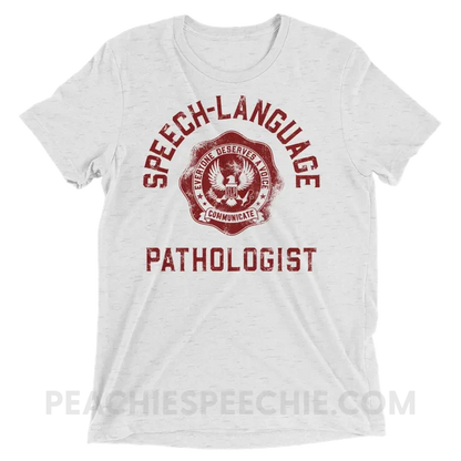 SLP University Tri-Blend Tee - Crimson/White Fleck / XS - T-Shirts & Tops peachiespeechie.com