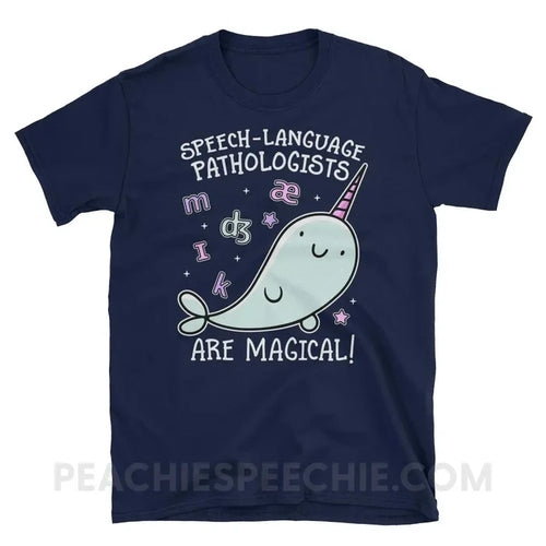 SLPs Are Magical Classic Tee - Navy / S - T-Shirts & Tops peachiespeechie.com