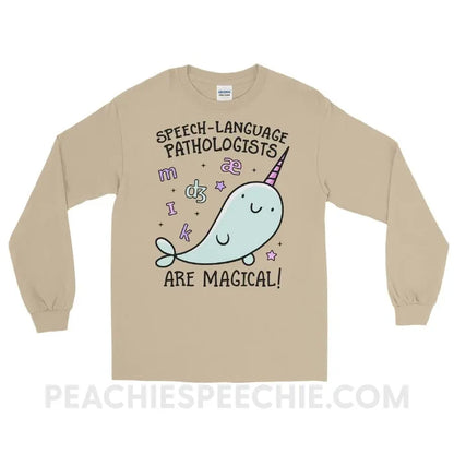 SLPs Are Magical Long Sleeve Tee - Sand / S - T-Shirts & Tops peachiespeechie.com