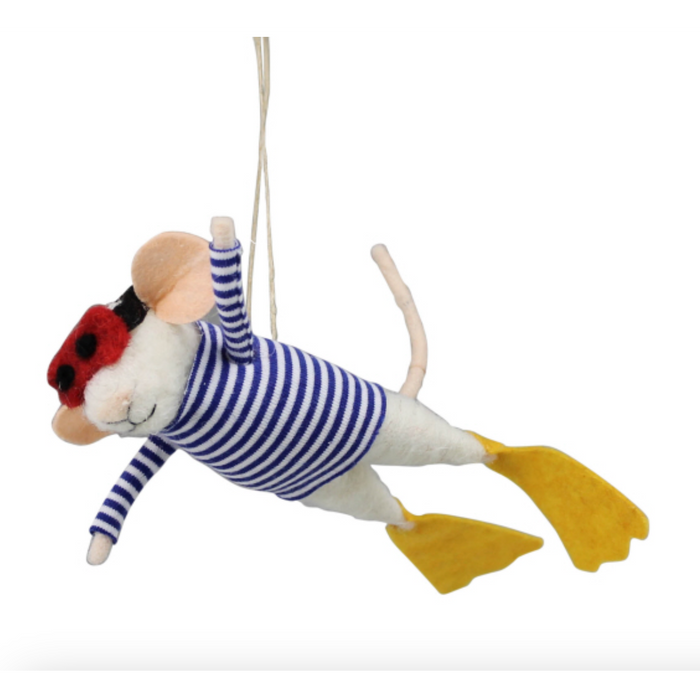 Snorkeling Mouse Ornament