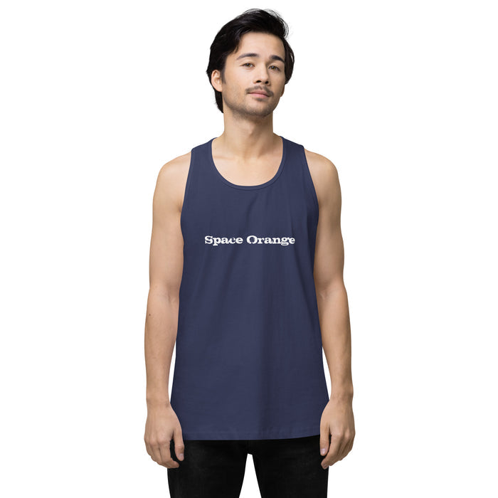 Space Orange Men’s premium tank top